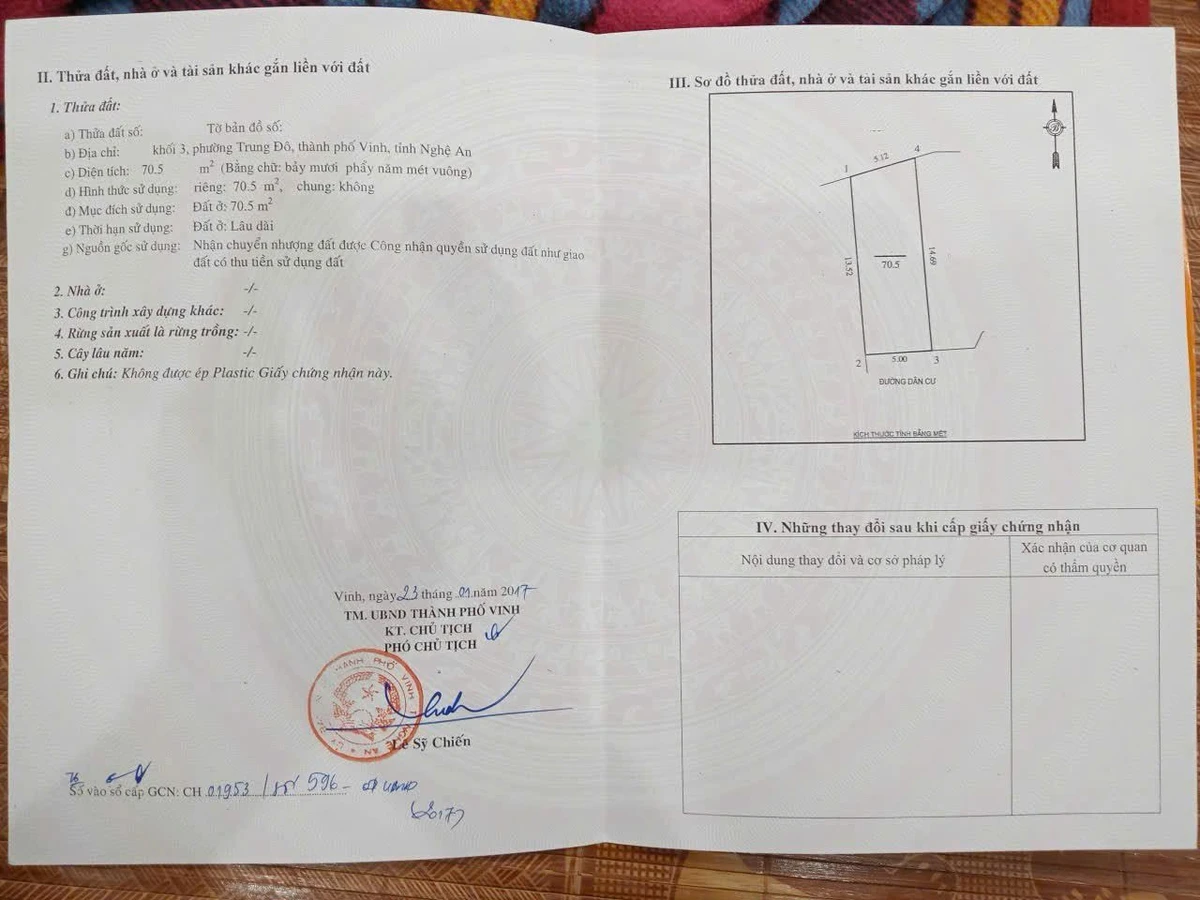 Bán đất 70m2 ngang 5m, gần ĐH Vinh, 800 triệu - Ảnh thu nhỏ 3