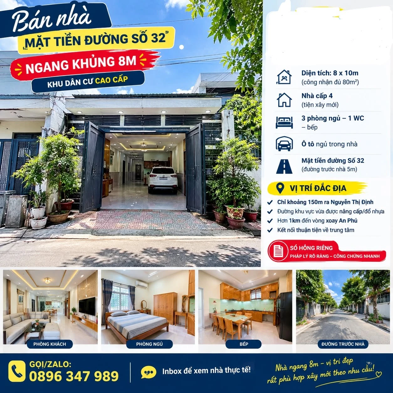 Nhà bán Thạnh Mỹ Lợi Q2, 80m², 3PN, 7,4 tỷ - Ảnh 1