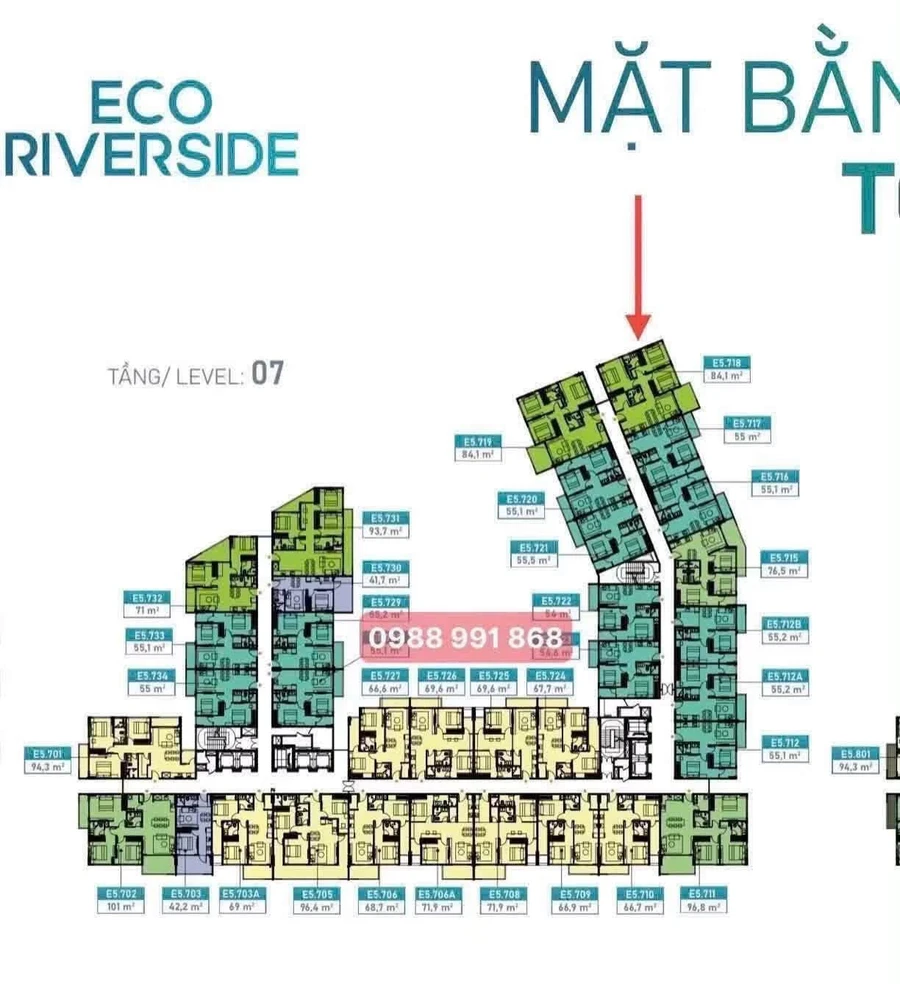 Bán căn hộ 3PN, 2VS, 84m² tầng 7 tại Ecopark, giá 3,9 tỷ - Ảnh 1