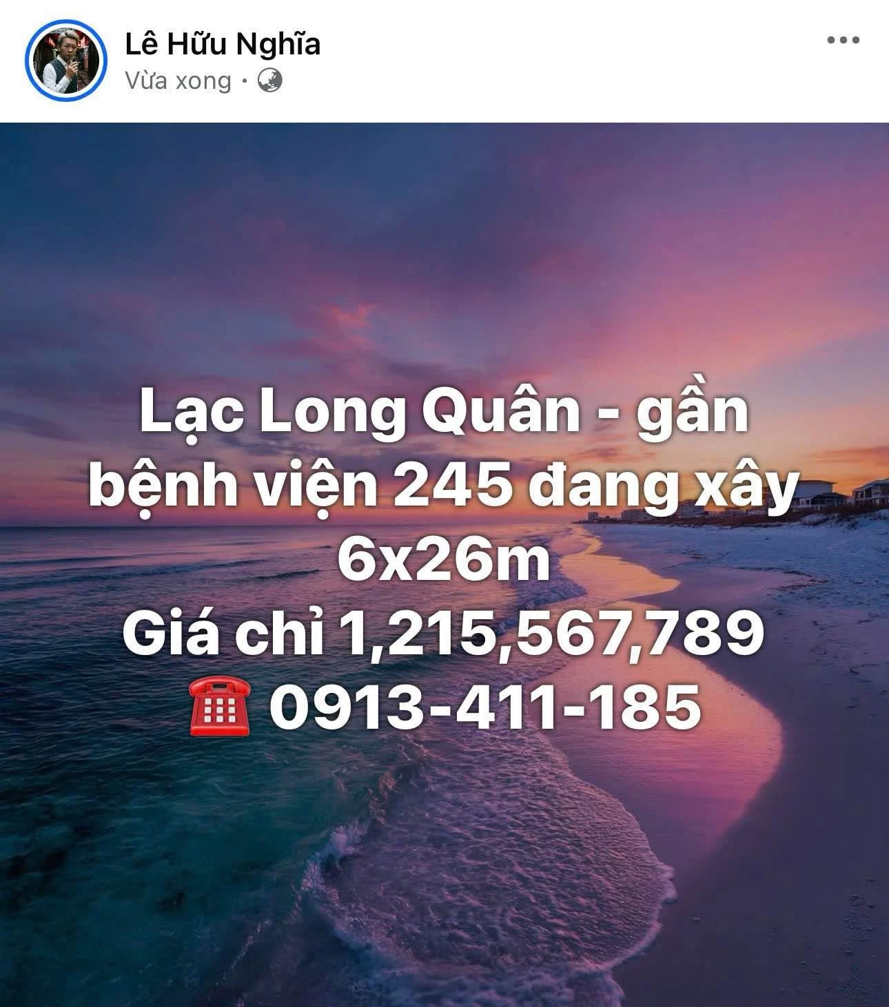 Bán đất mặt tiền Lạc Long Quân 156m², hướng Bắc - Ảnh 1