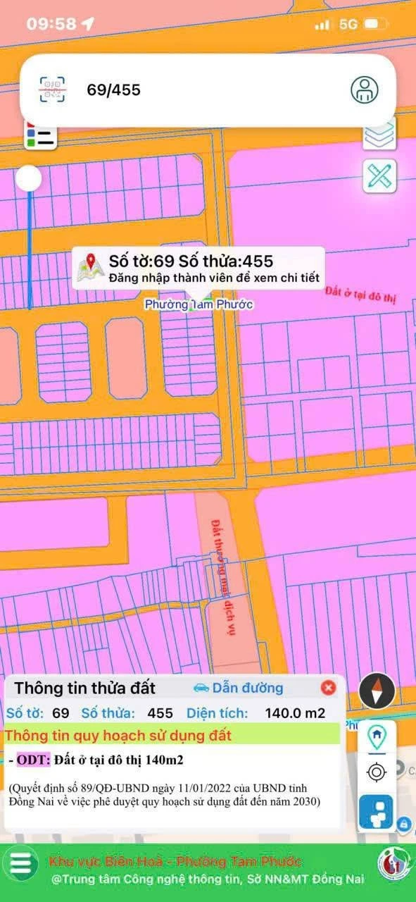 Bán đất thổ cư 140m2 xây biệt thự tại Tam Phước, Đồng Nai giá 2,6 tỷ - Ảnh 1