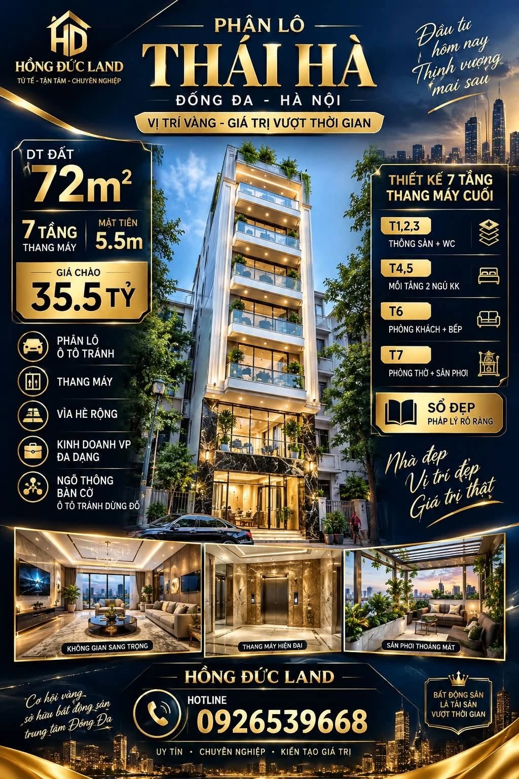 Bán nhà 7 tầng thang máy Thái Hà, 72m2, 35.5 tỷ - Ảnh 1