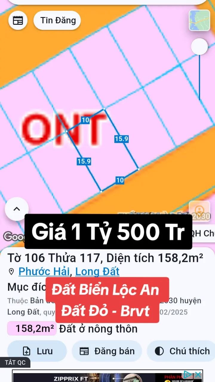 Bán đất vend biển Lộc An 158m2, 1 tỷ 5 - Ảnh 1