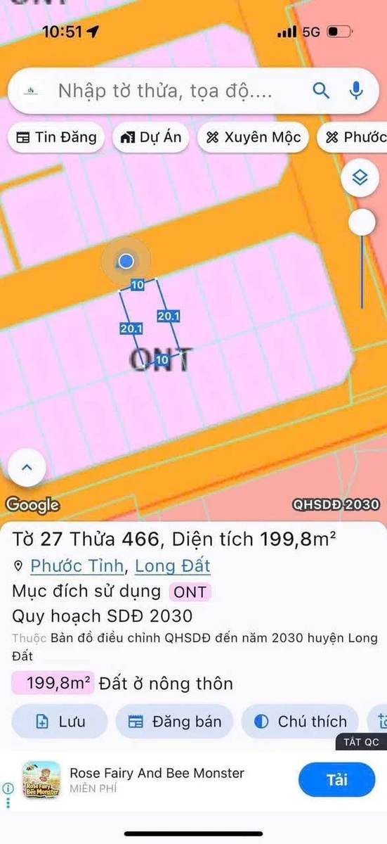 Bán đất biệt thự 200m2 Kim Tơ Phước Tỉnh Bà Rịa - Vũng Tàu - Ảnh thu nhỏ 3