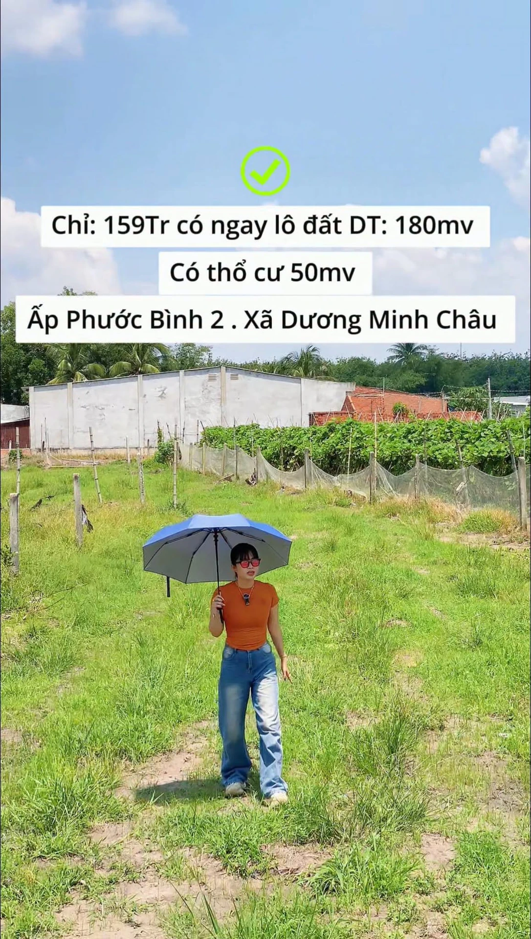 Bán đất 183m² tại Xã Dương Minh Châu, Tây Ninh - 159 triệu - Ảnh 1