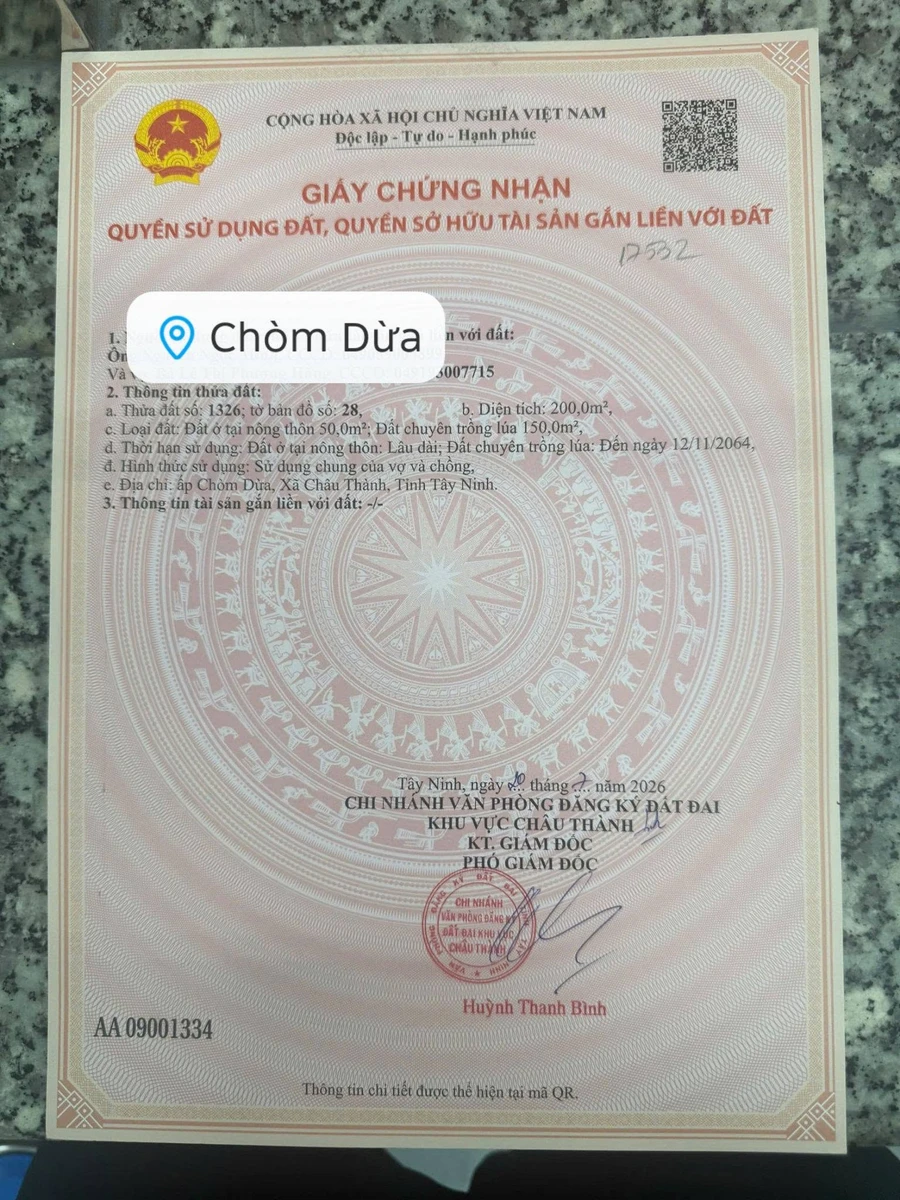 Bán đất 200m² tại Châu Thành, Tây Ninh, giá 165 triệu - Ảnh thu nhỏ 5