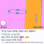 Bán đất mặt tiền Tỉnh lộ 52, 365m², ngang 8m, giá 2,7 tỷ, Xã Đất Đỏ - Ảnh thu nhỏ 1