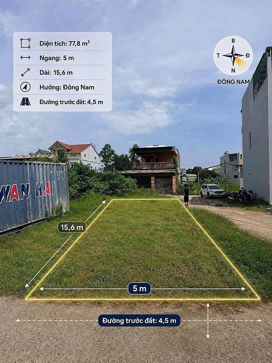Bán lô đất 80m² Khối 1 Vinh Tân, gần Chợ Vinh - Ảnh 1
