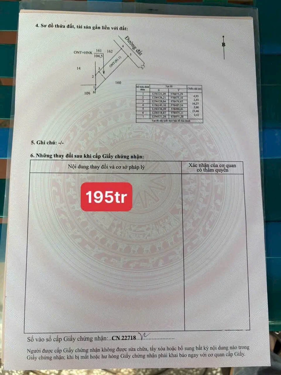 Bán đất nền 5x23m (115m²) 195 triệu tại Xã Phạn, Tây Ninh - Ảnh thu nhỏ 3