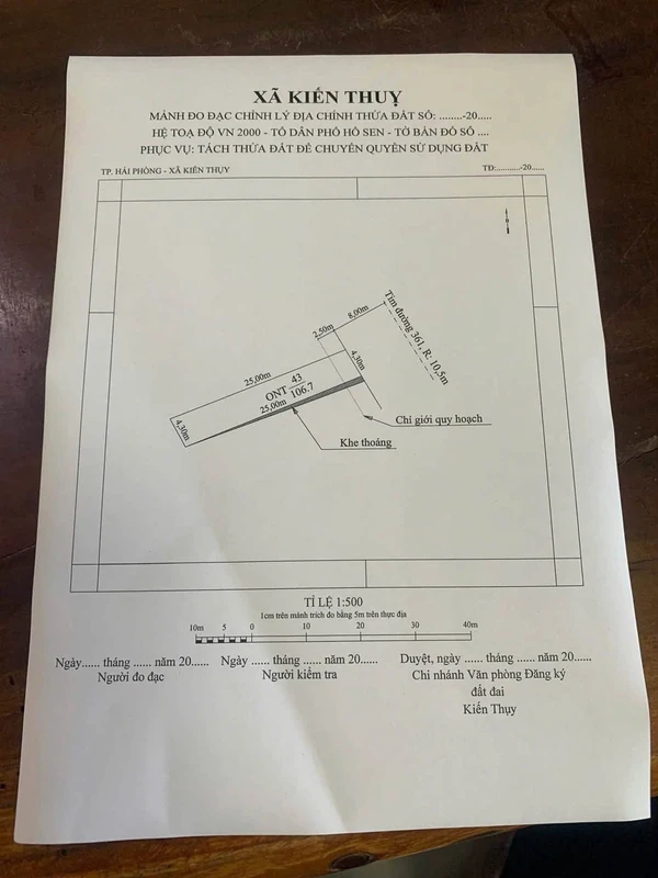 Bán lô đất mặt đường 361 Hồ Sen Kiến Thụy 106,7m2