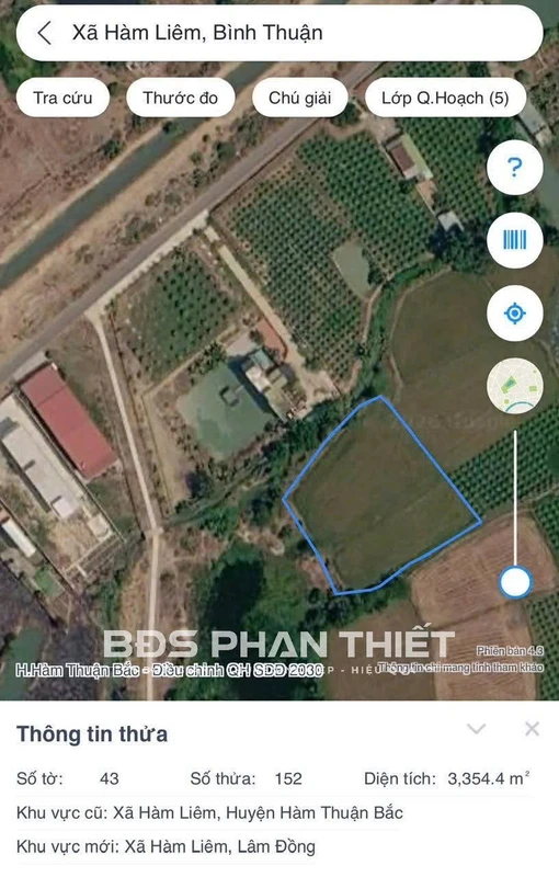 Bán đất vườn Hàm Liêm 3.334 m² - 1,1 tỷ
