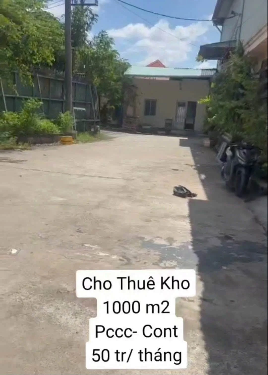 Cho thuê kho xưởng 1000 m² 50 triệu/tháng Bình Chánh - Ảnh 1