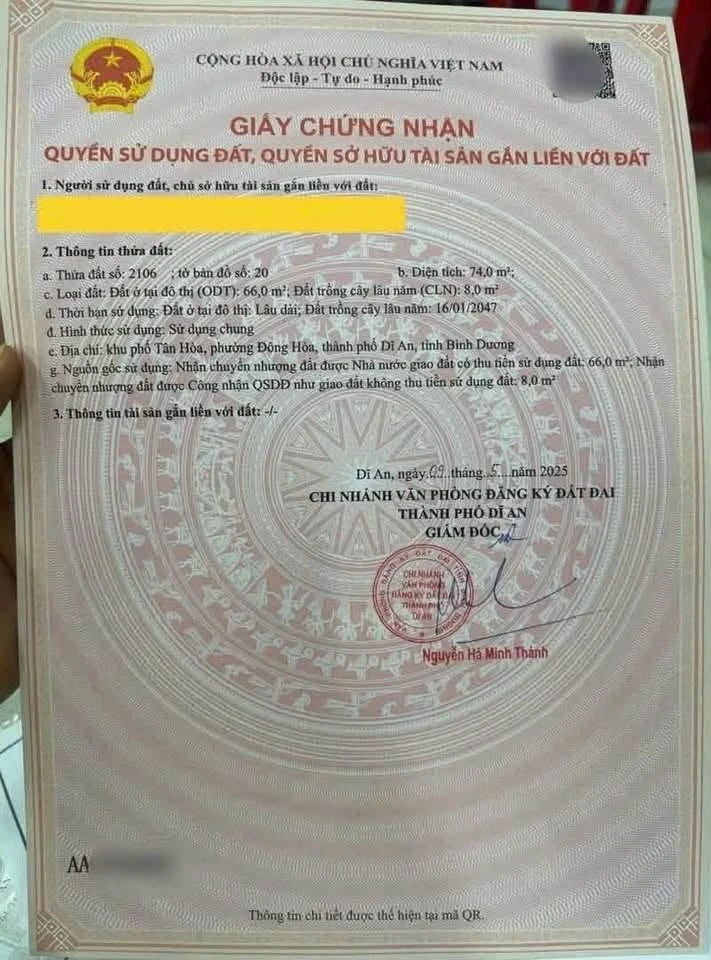 Bán đất 74m² tại Dĩ An, Bình Dương, giá 3,45 tỷ - Ảnh thu nhỏ 2