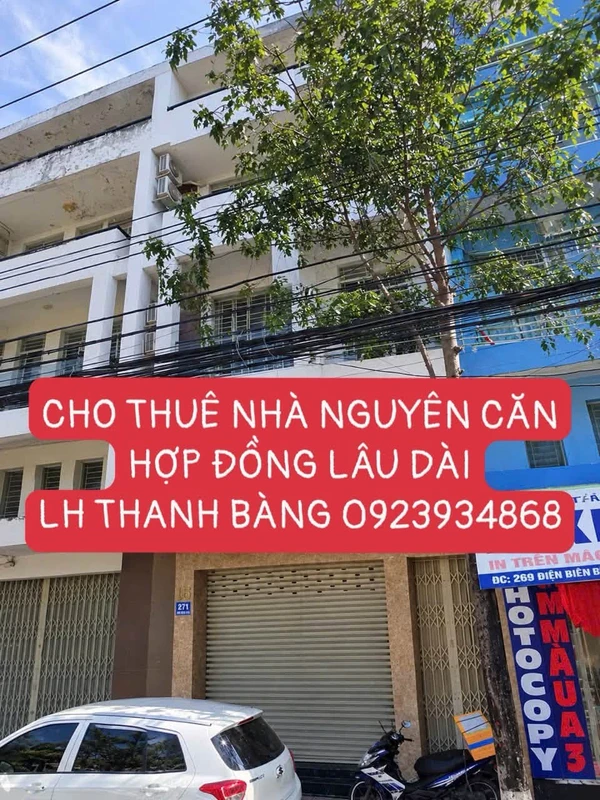 Cho thuê nhà 4 tầng mặt tiền Điện Biên Phủ, Nha Trang, 100m²