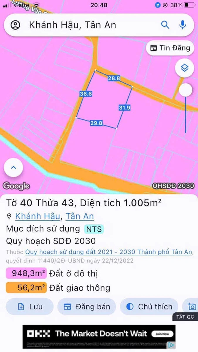 Bán 2.005m2 đất nuôi trồng thủy sản, 2 sổ riêng, hẻm Lương Văn Chấn, Khánh Hậu, Tân An, Long An - Ảnh 1