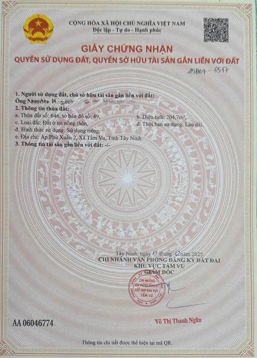 Bán đất 200m² full thổ cư Tây Ninh 460 triệu - Ảnh thu nhỏ 3