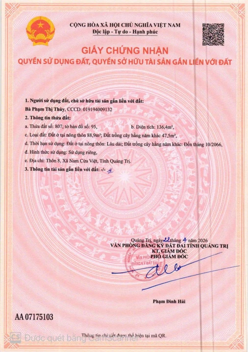 Cần bán lô đất nền cách biển 200m giá nhỉnh 4tr/m. Sổ đỏ full thổ cư. Cách đường QP ven biển 20m - Ảnh thu nhỏ 4