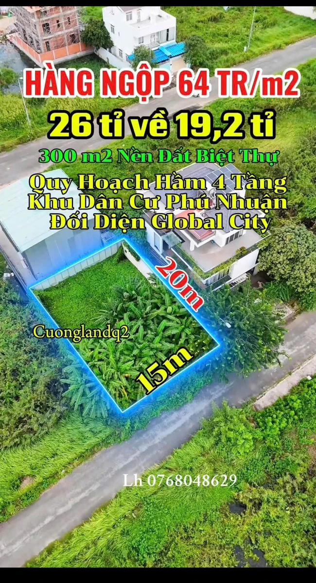 Bán đất biệt thự 300m2 Phú Nhuận 18,9 tỷ - Ảnh 1