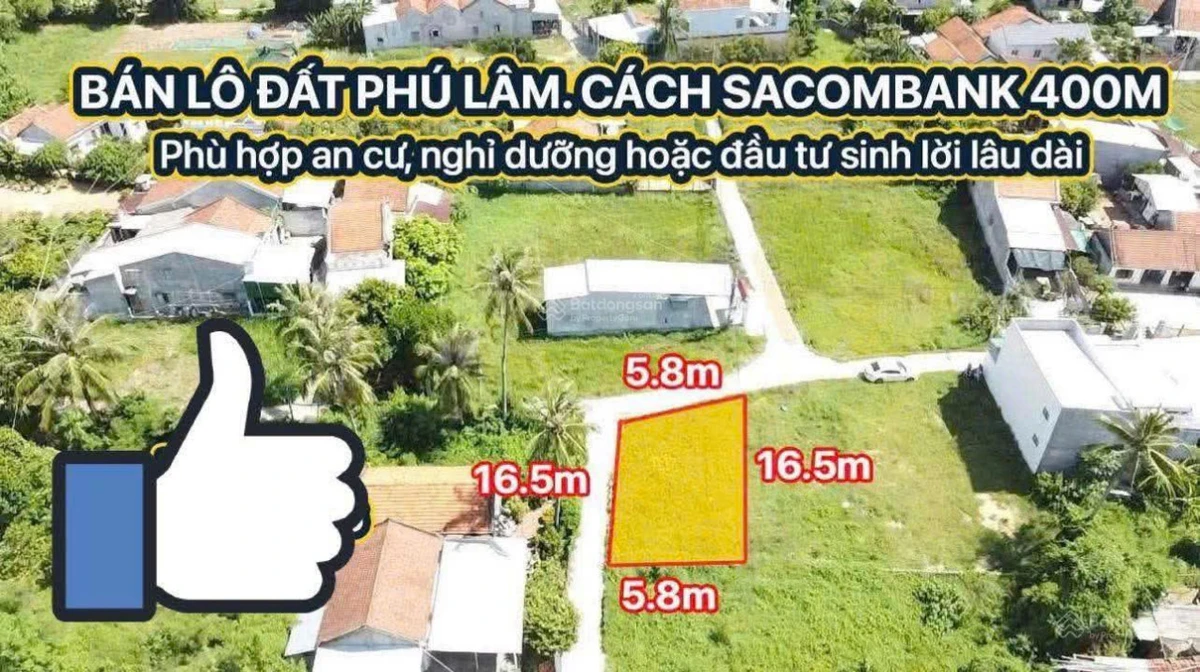 Bán lô đất đẹp gần Sacombank Phú Lâm - lô góc 650tr - Ảnh 1