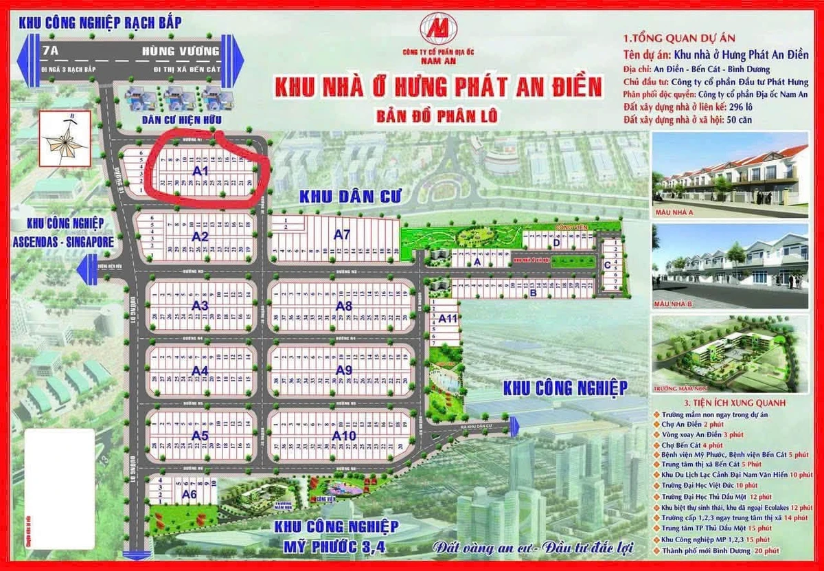 Bán đất 80m2 Hưng Phát An Điền Bến Cát 1 tỷ 190 - Ảnh thu nhỏ 2