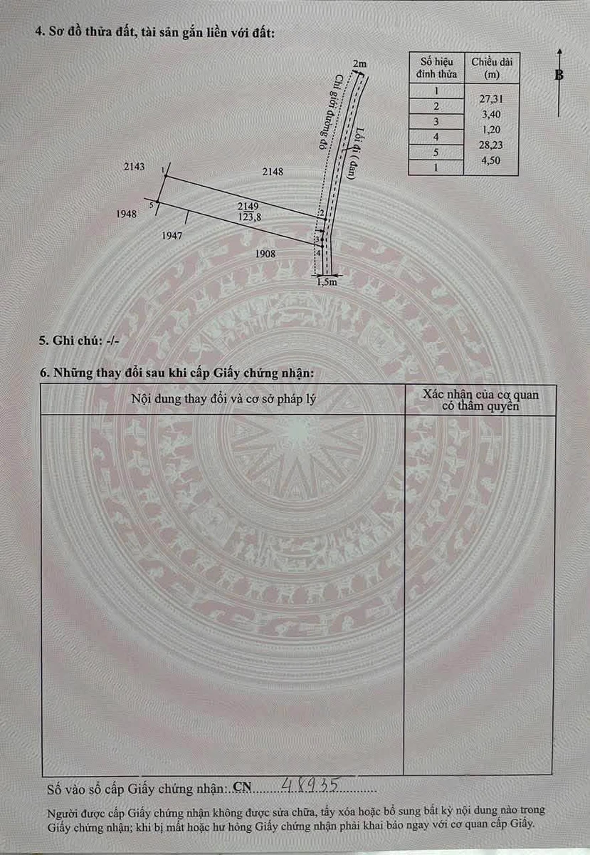 Bán đất thổ cư 123m2 mặt đường bê tông 4m tại Phước Lý, Tây Ninh - Ảnh thu nhỏ 3