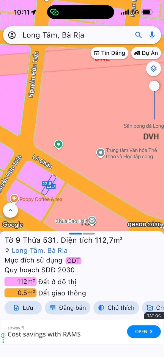 Bán lô đất mặt tiền Lê Chân 112m² Bà Rịa - Ảnh thu nhỏ 4