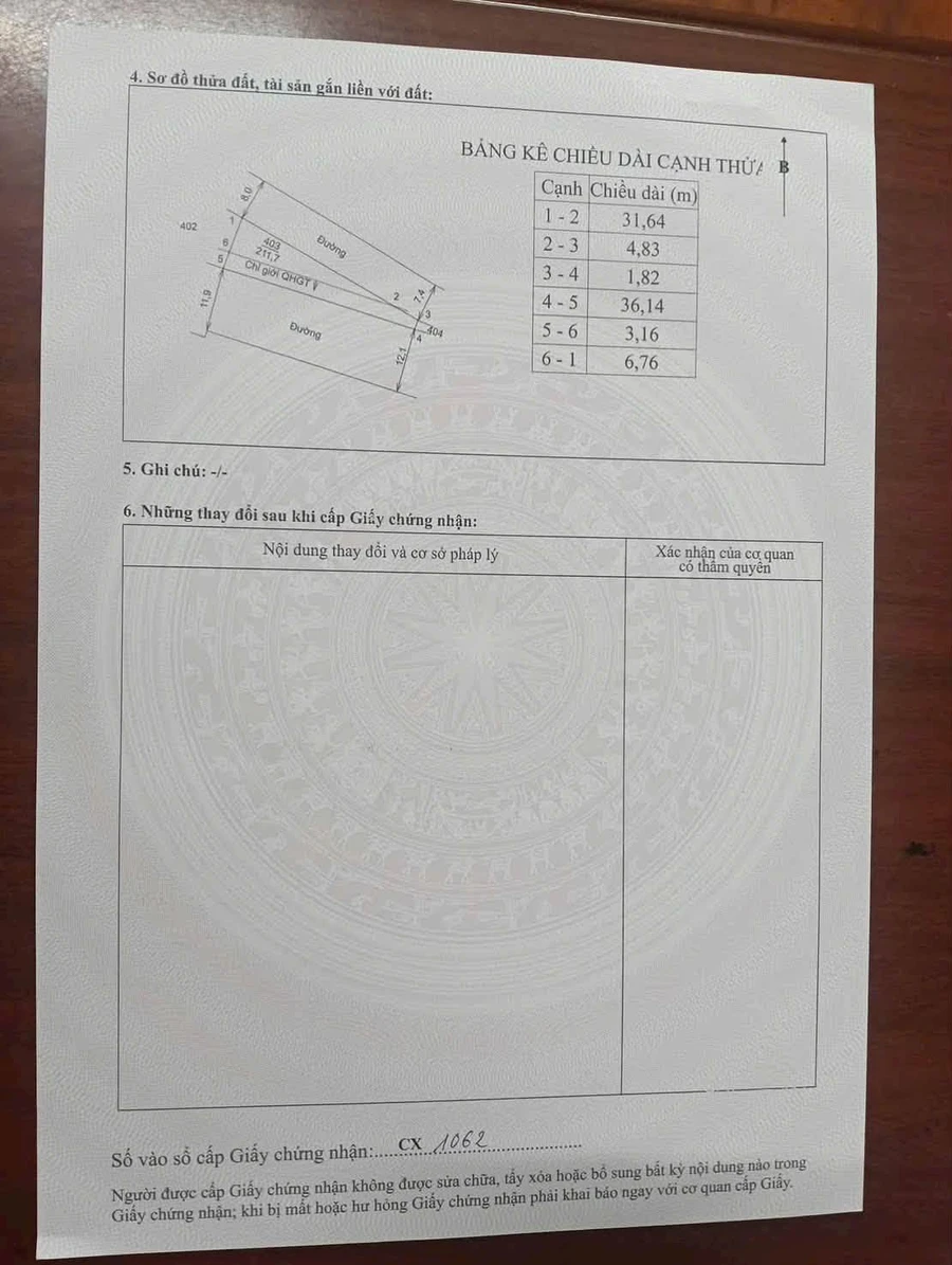 Bán lô đất 211m2 ba mặt tiền gần trung tâm Phong Điền, Huế, giá 69 triệu - Ảnh thu nhỏ 2