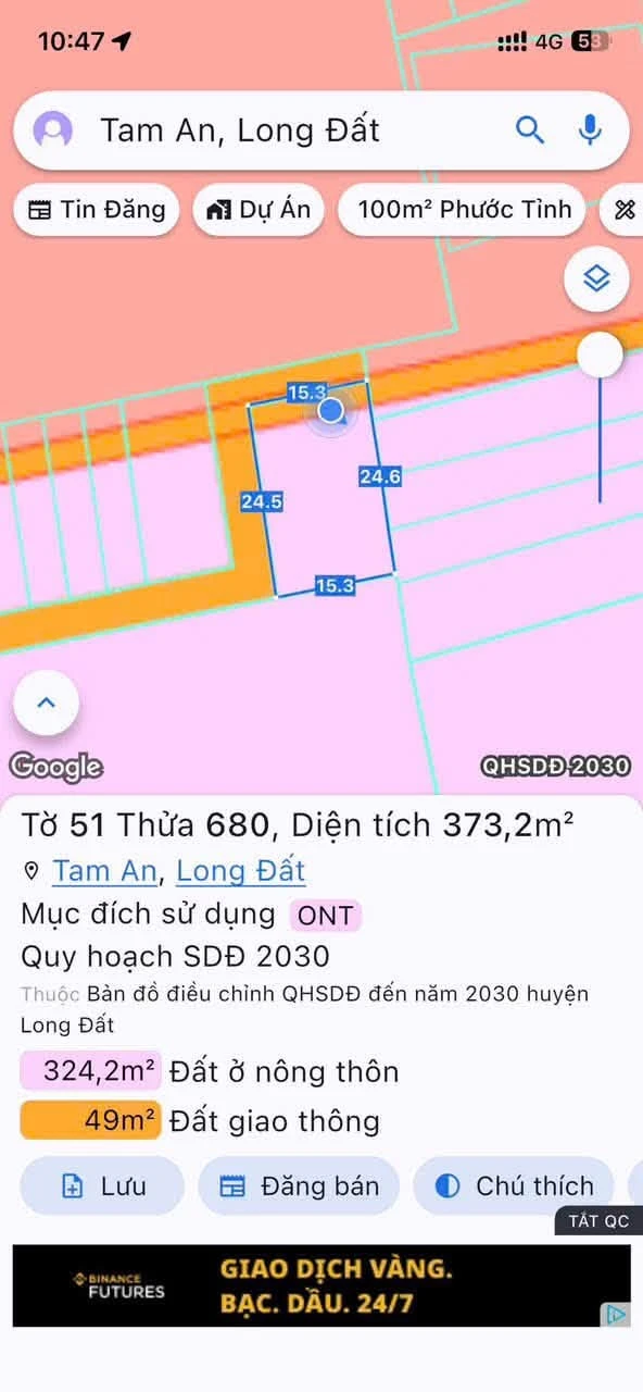 Bán lô góc 2 mặt tiền 190m² An Ngãi, Nhà Bè, 2 tỷ 235 triệu - Ảnh 1
