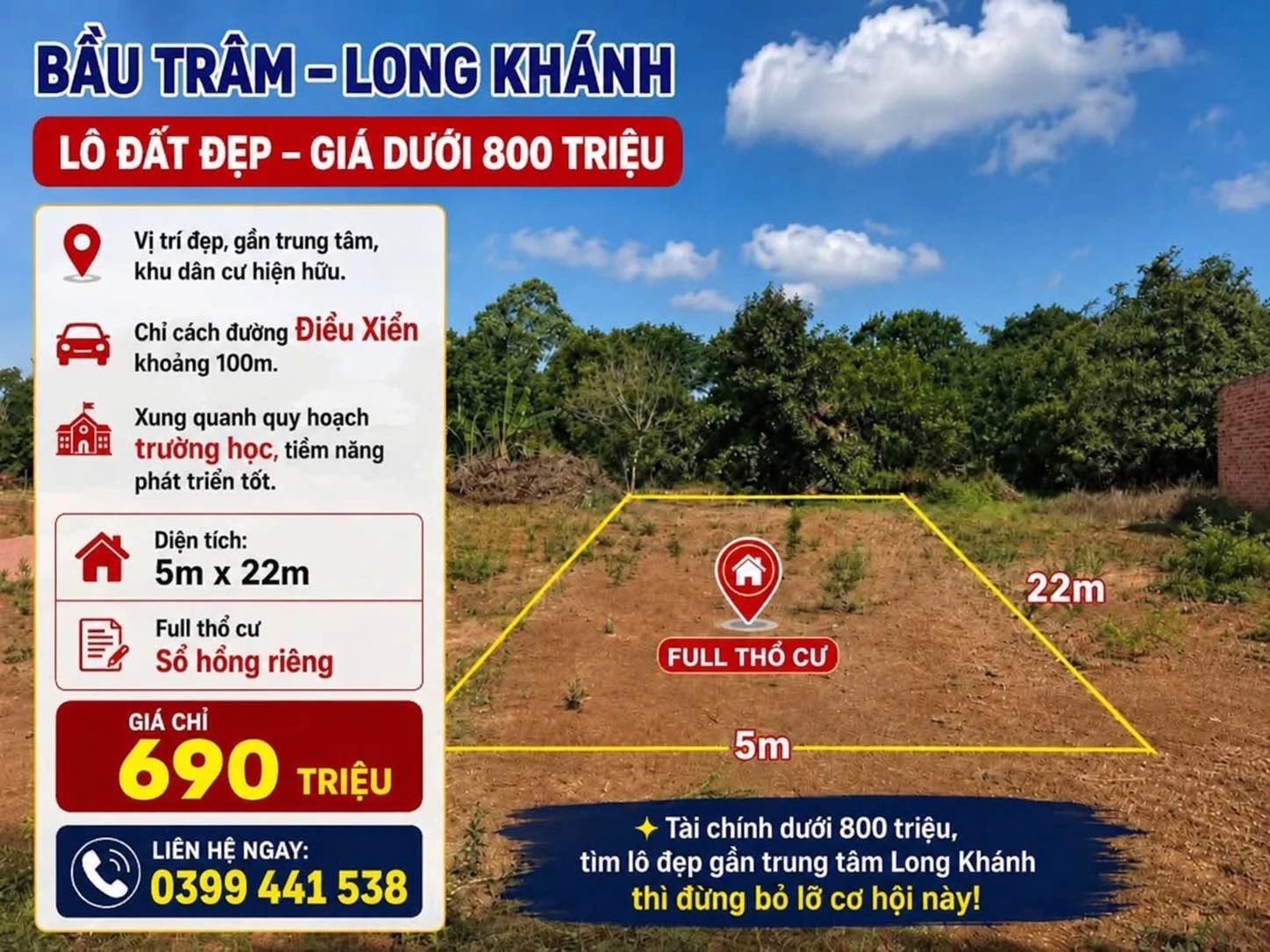 Bán đất nền Long Khánh 105m² giá 690 triệu - Ảnh 1
