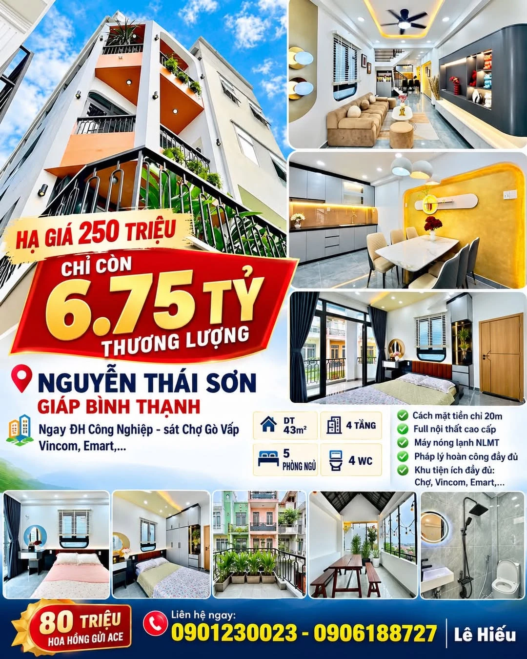 Bán nhà 4 tầng 43m² 5PN Nguyễn Thái Sơn, giáp Bình Thạnh 6.75 tỷ - Ảnh 1