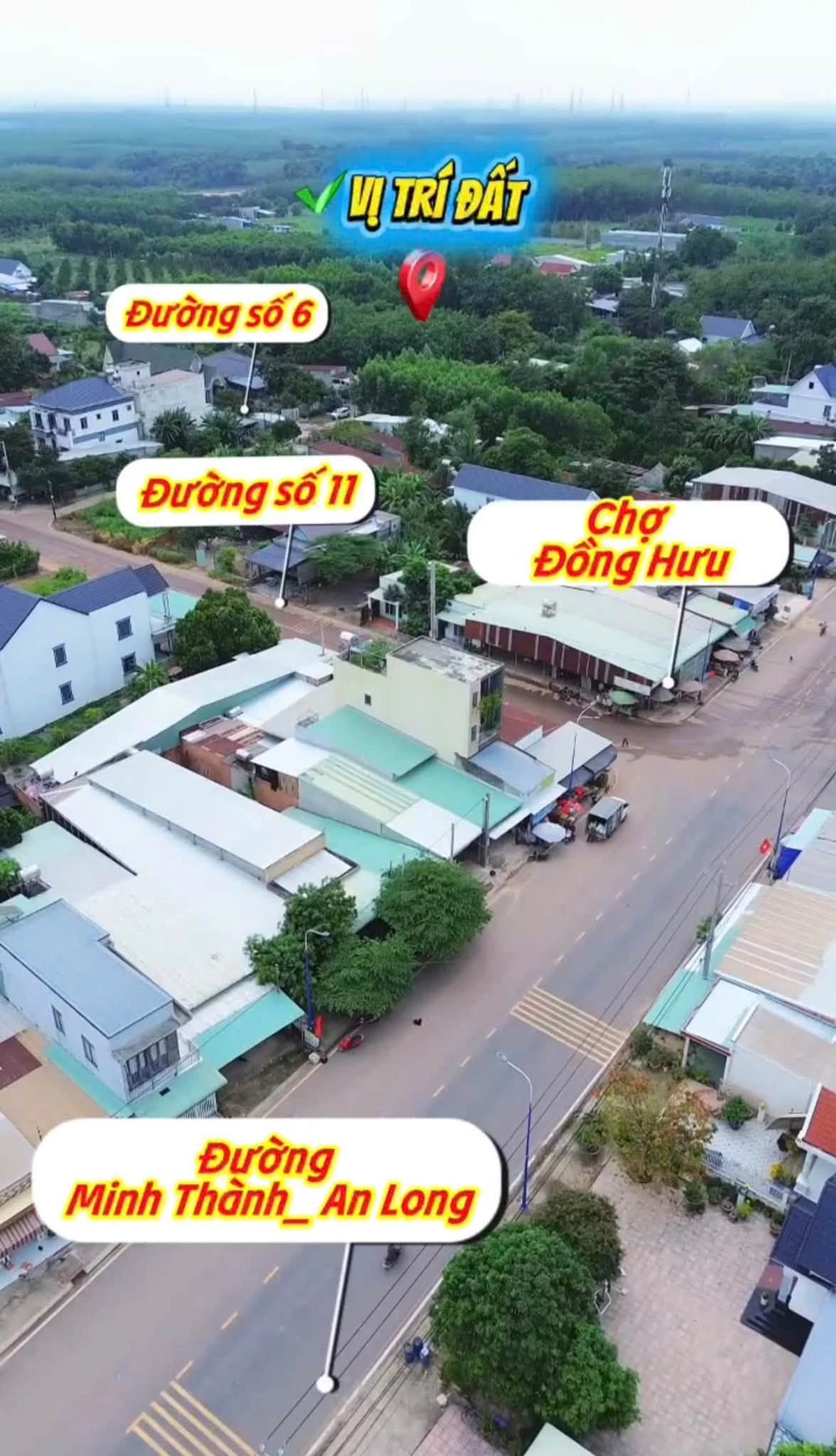 Bán đất thổ cư 120m2 đường Số 6 Minh Thành, gần chợ Đồng Hưu - Ảnh 1