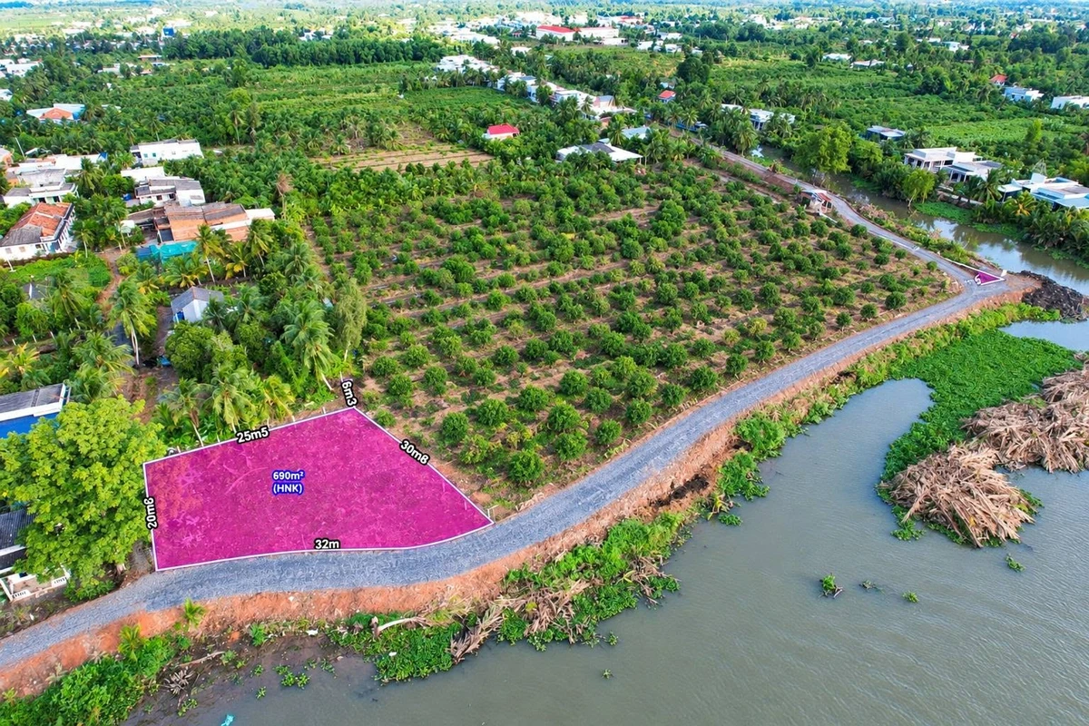 Bán đất vườn 690m² view sông Vàm Cỏ Đông Thạnh Lợi - Ảnh 1