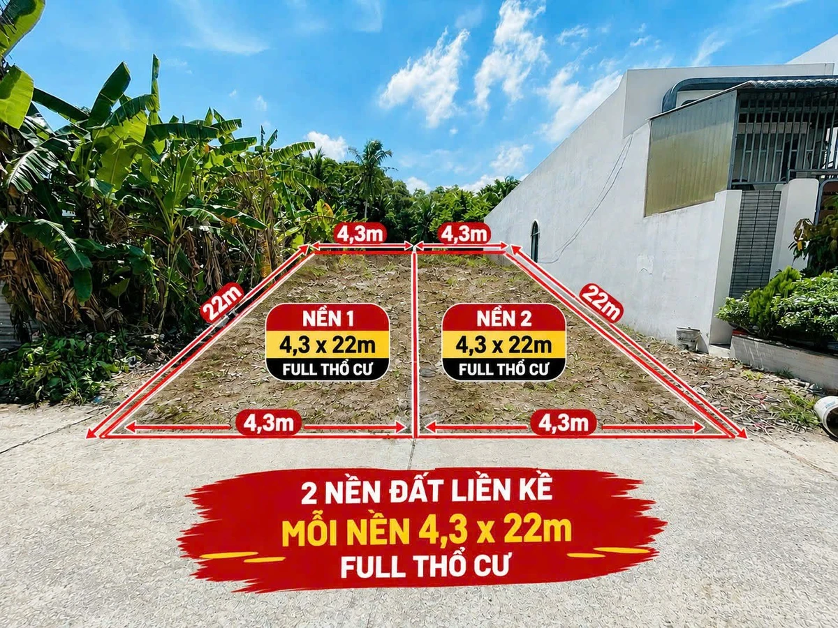 Bán cặp nền hẻm ô tô Liên Hương 96.8m² 1 tỷ 3 - Ảnh 1