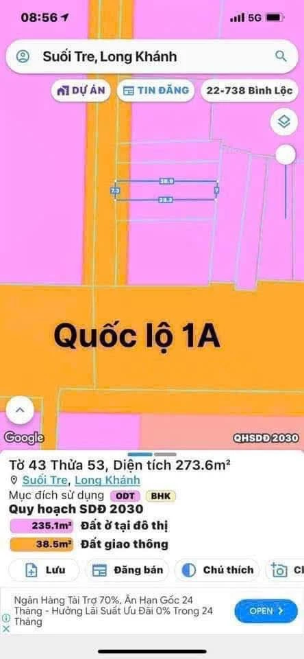 Bán gấp lô đất thổ cư 7x38m sổ riêng giá 2,49 tỷ tại Suối Tre, Long Khánh, Đồng Nai - Ảnh 1
