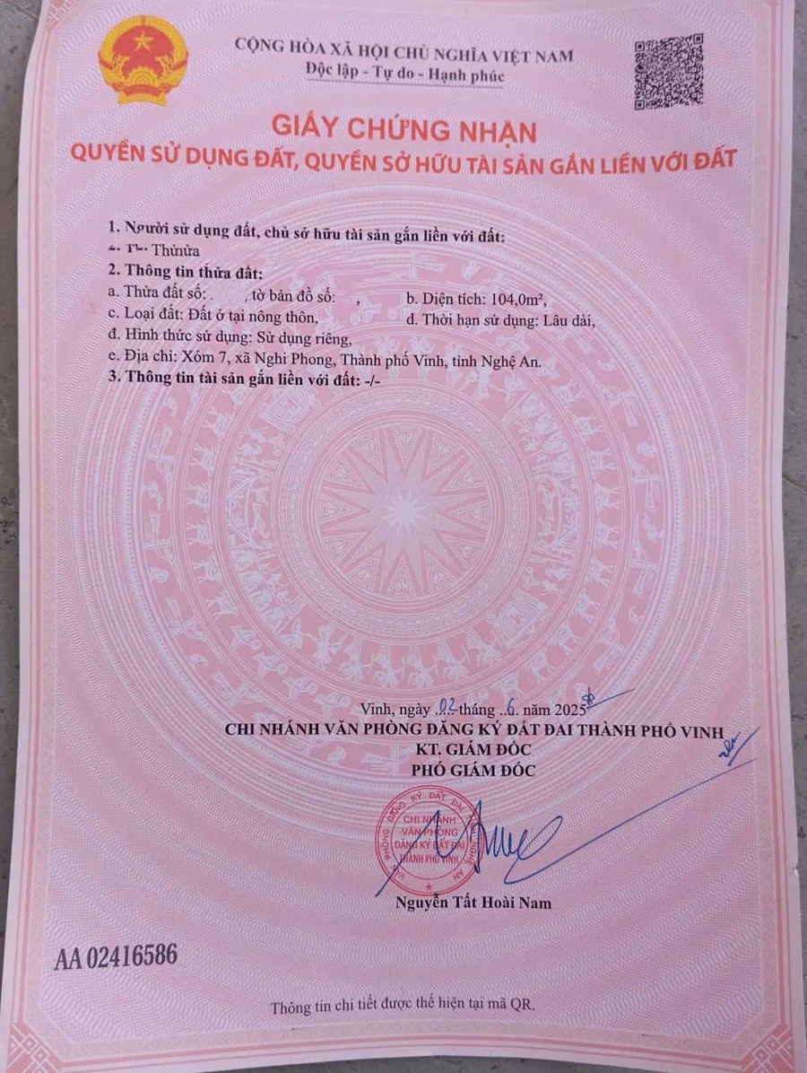 Bán đất Vĩnh Lộc 104m2 giá 1 tỷ 1 - Ảnh thu nhỏ 2