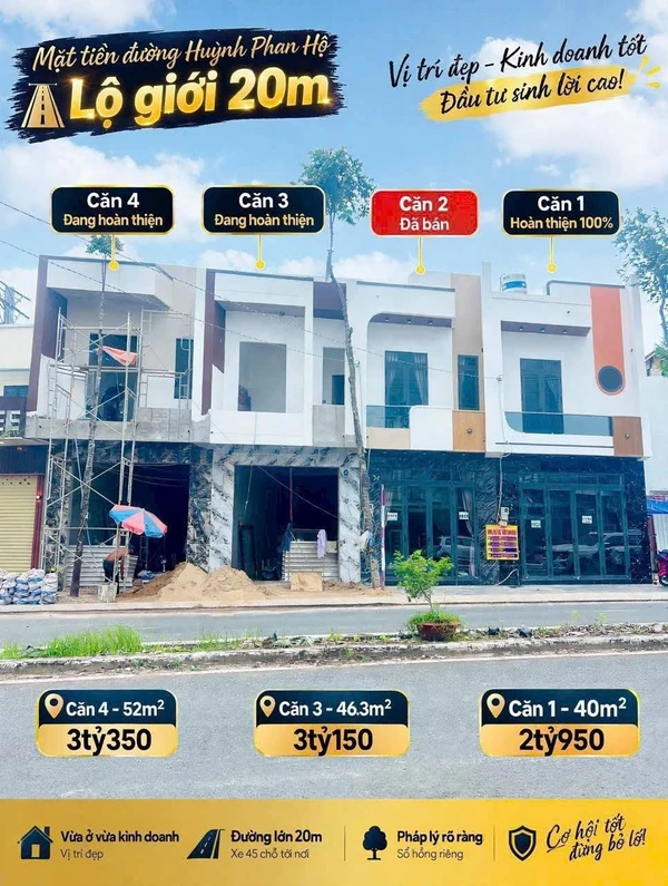 Bán nhà trệt lầu mặt tiền Huỳnh Phan Hộ, Cần Thơ, 85m², 2 PN