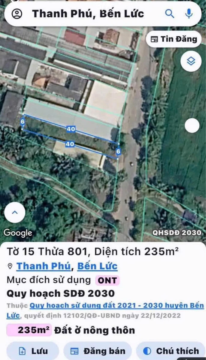 Bán nền mặt tiền Nguyễn Văn Nhâm Bến Lức 235m2 4,8 tỷ - Ảnh thu nhỏ 3