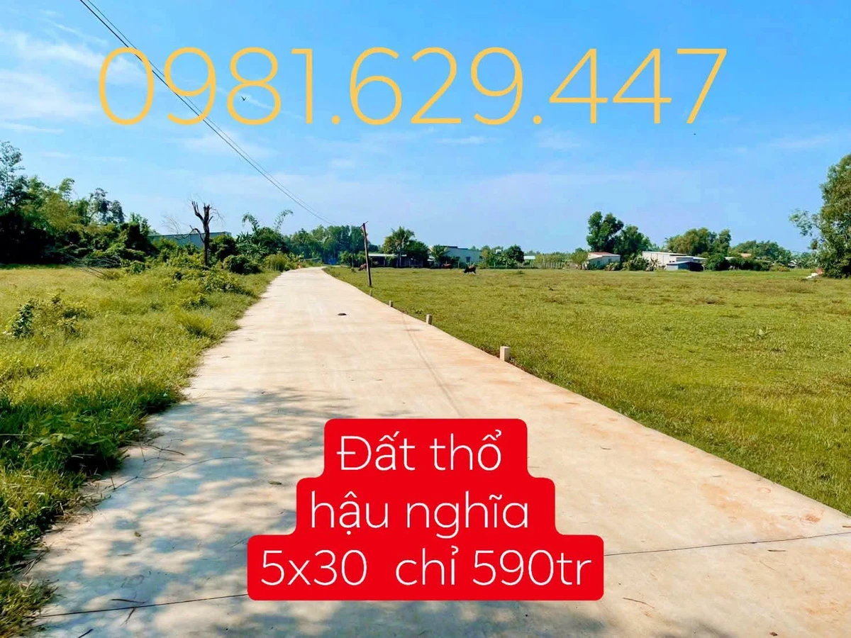 Bán đất thổ cư 5x30m sổ riêng giá 590 triệu tại Hậu Nghĩa, Đức Hòa, Long An - Ảnh 1