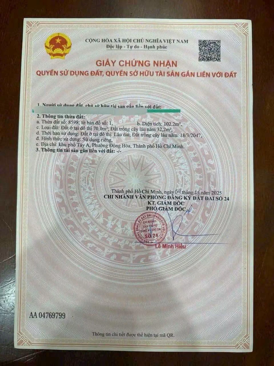 Bán lô đất 102m2 Dĩ An, Bình Dương 4,5 tỷ - Ảnh thu nhỏ 4