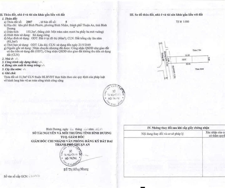 Bán đất 150m² gần chợ Bình Nhâm 1, đường 4,5m, 3,5 tỷ