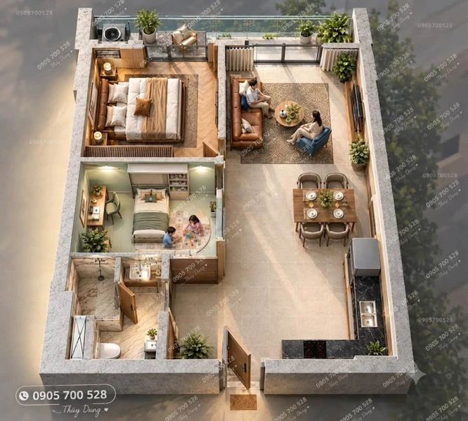Bán căn hộ 2PN 53m² F2 Fours Tower gần bãi tắm Sơn Thủy, Đà Nẵng
