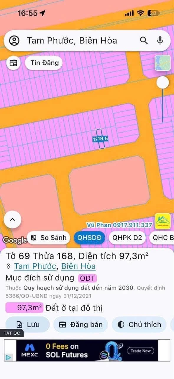 Bán lô đất 120m2 khu dân cư Tín Nghĩa Tam Phước Đồng Nai - Ảnh 1