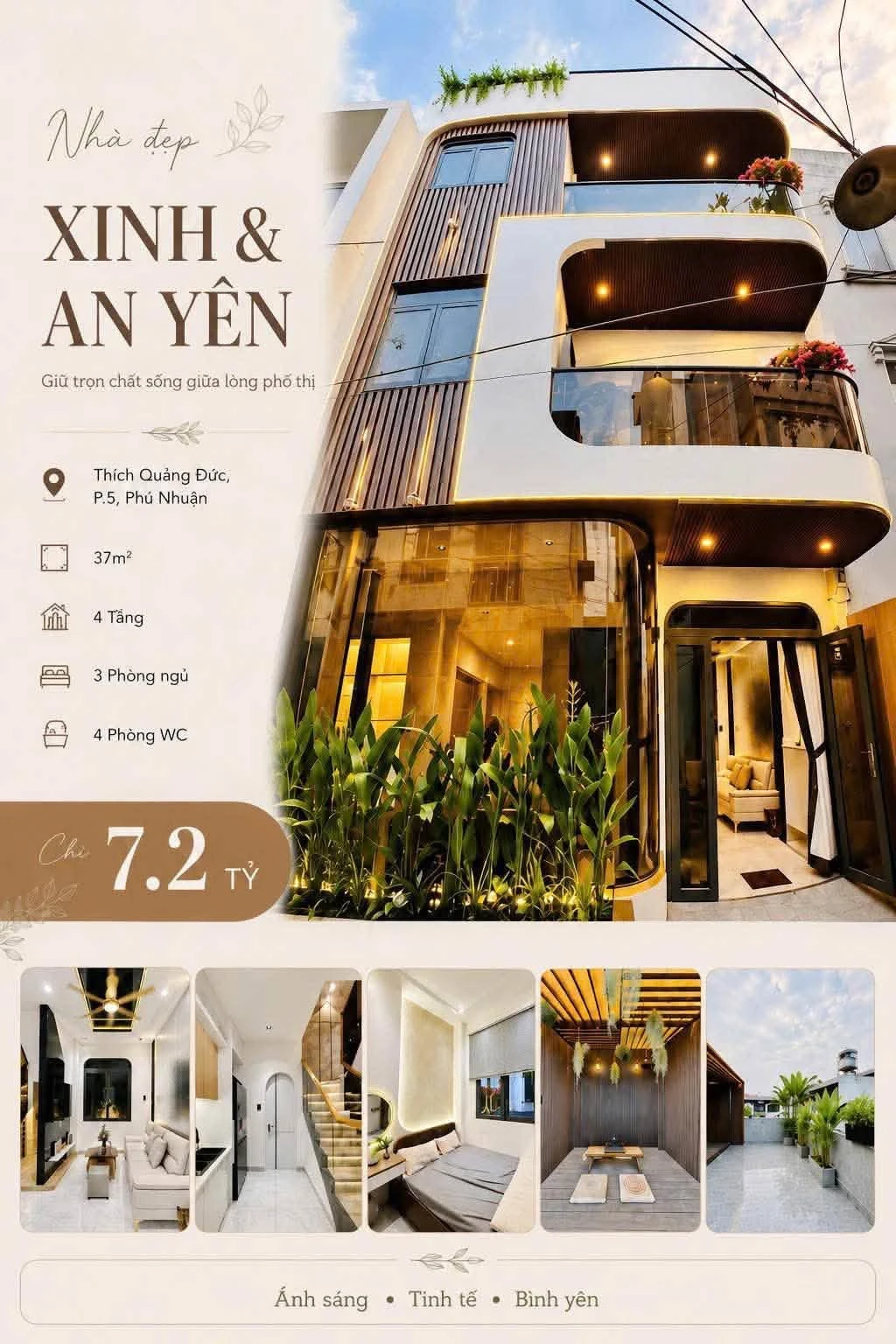 Bán nhà hẻm 4 tầng 37m2 Thích Quảng Đức, Phú Nhuận giá 7,199 tỷ - Ảnh 1