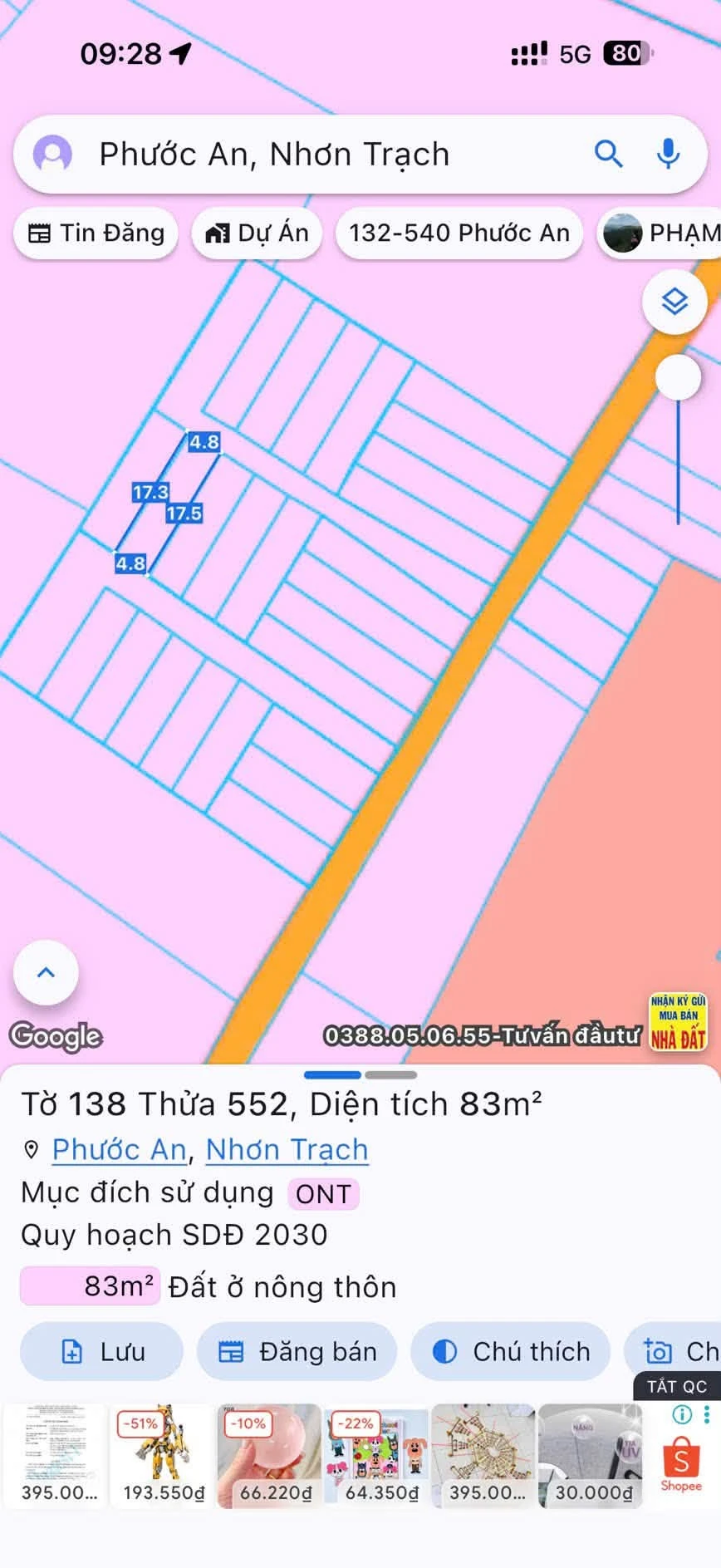 Bán đất 83m² Xã Vĩnh Thanh Nhà Bè 1 tỷ 650 - Ảnh 1