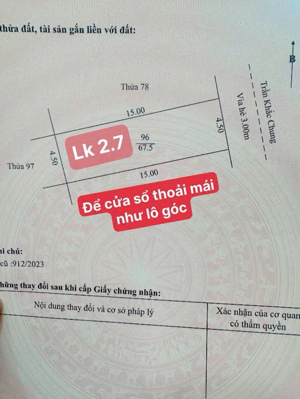 Bán đất mặt phố Tuệ Tĩnh 67,5m2, giá 4 tỷ