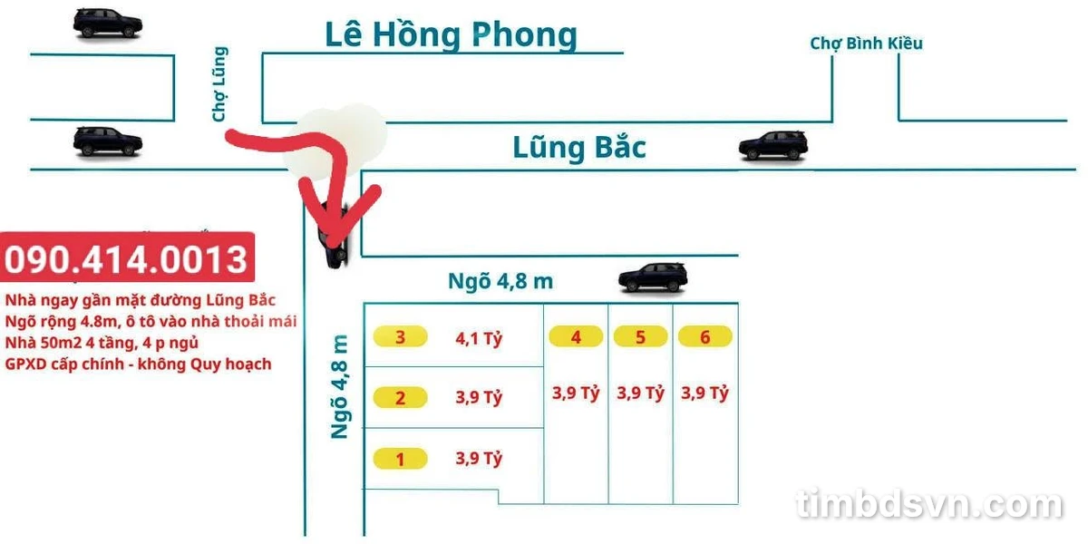 Bán nhà phố 4 tầng 51m² Lũng Bắc giá 3.9 tỷ - Ảnh thu nhỏ 2