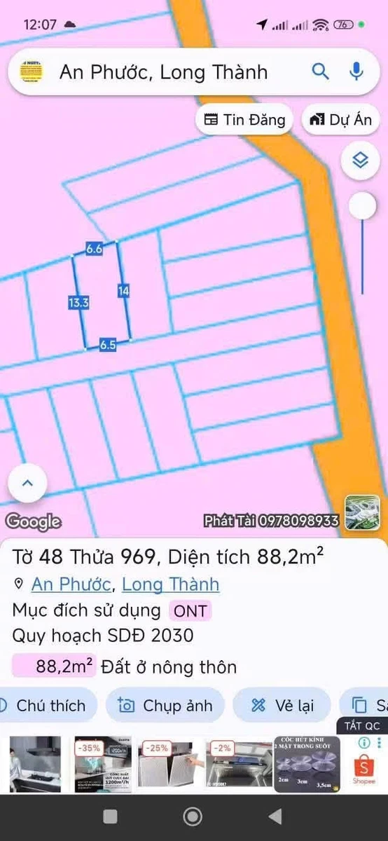 Bán đất Xã An Phước 88m2, 1 tỷ 100 triệu - Ảnh 1