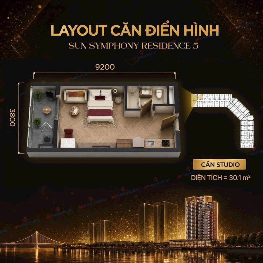 Bán Studio 30m² view biển Bán đảo Sơn Trà Đà Nẵng - Ảnh thu nhỏ 3