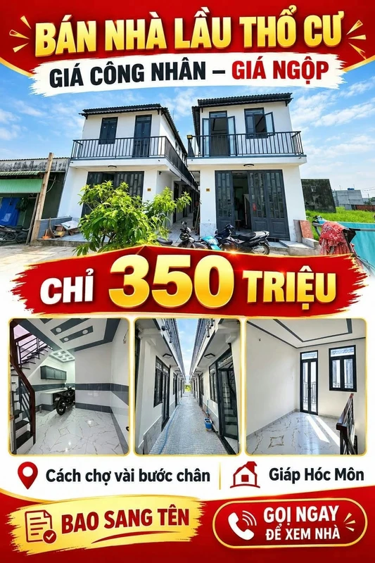 Bán nhà lầu 20m² giá 350 triệu Hóc Môn