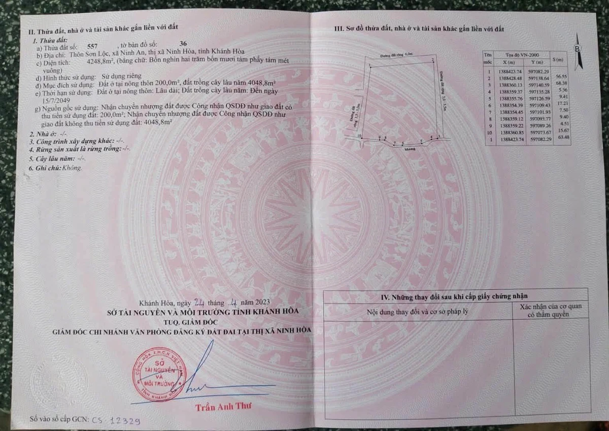 Bán đất Thôn Sơn Lộc 4248m2, 1,6 triệu/m2 - Ảnh thu nhỏ 3
